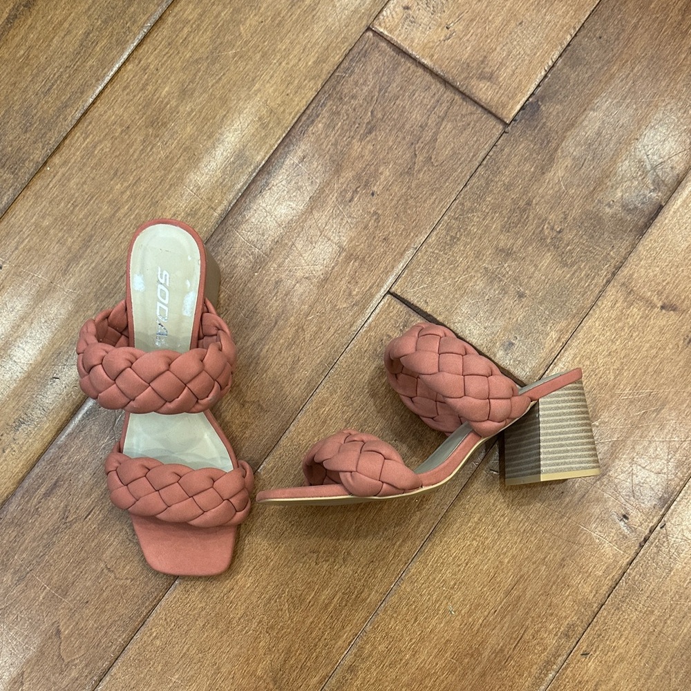 Soda Women's Braided Heeled Sandals